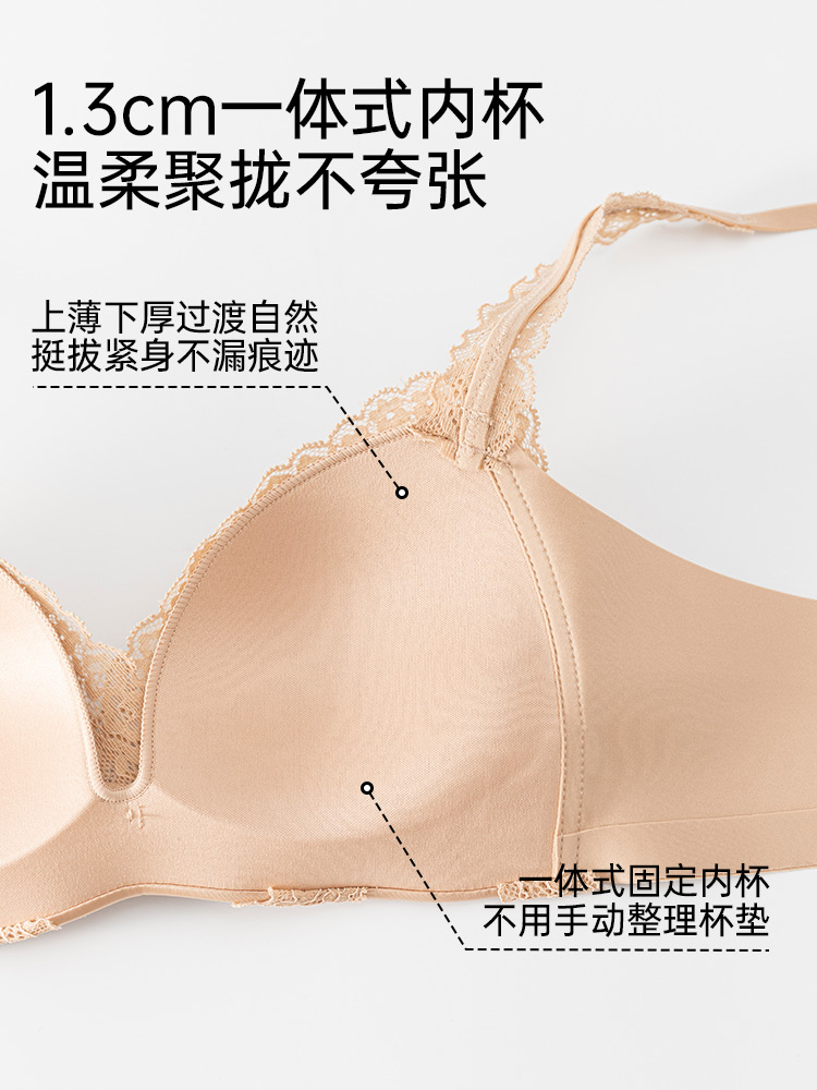 B600|缎面蕾丝无钢圈内衣