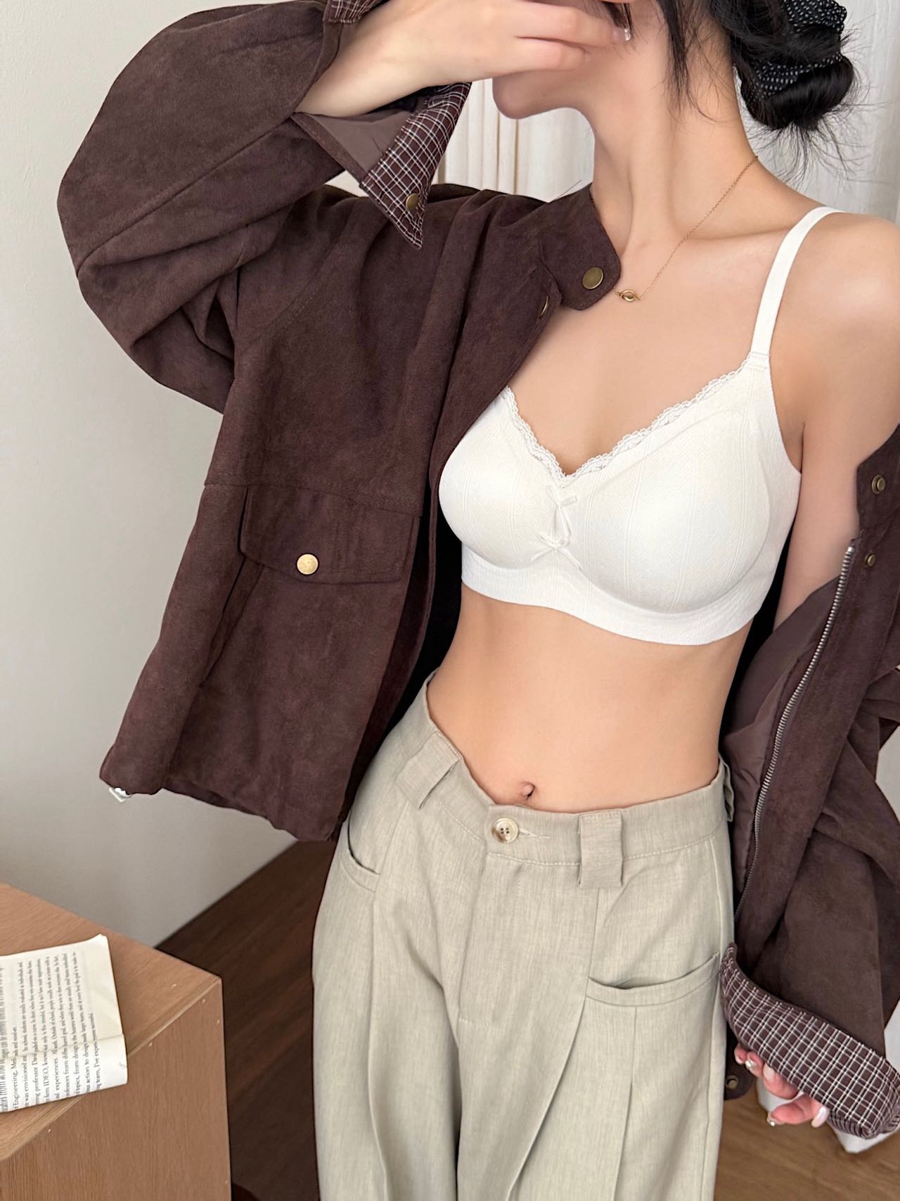 B788｜肌理纯棉柔感蕾丝内衣