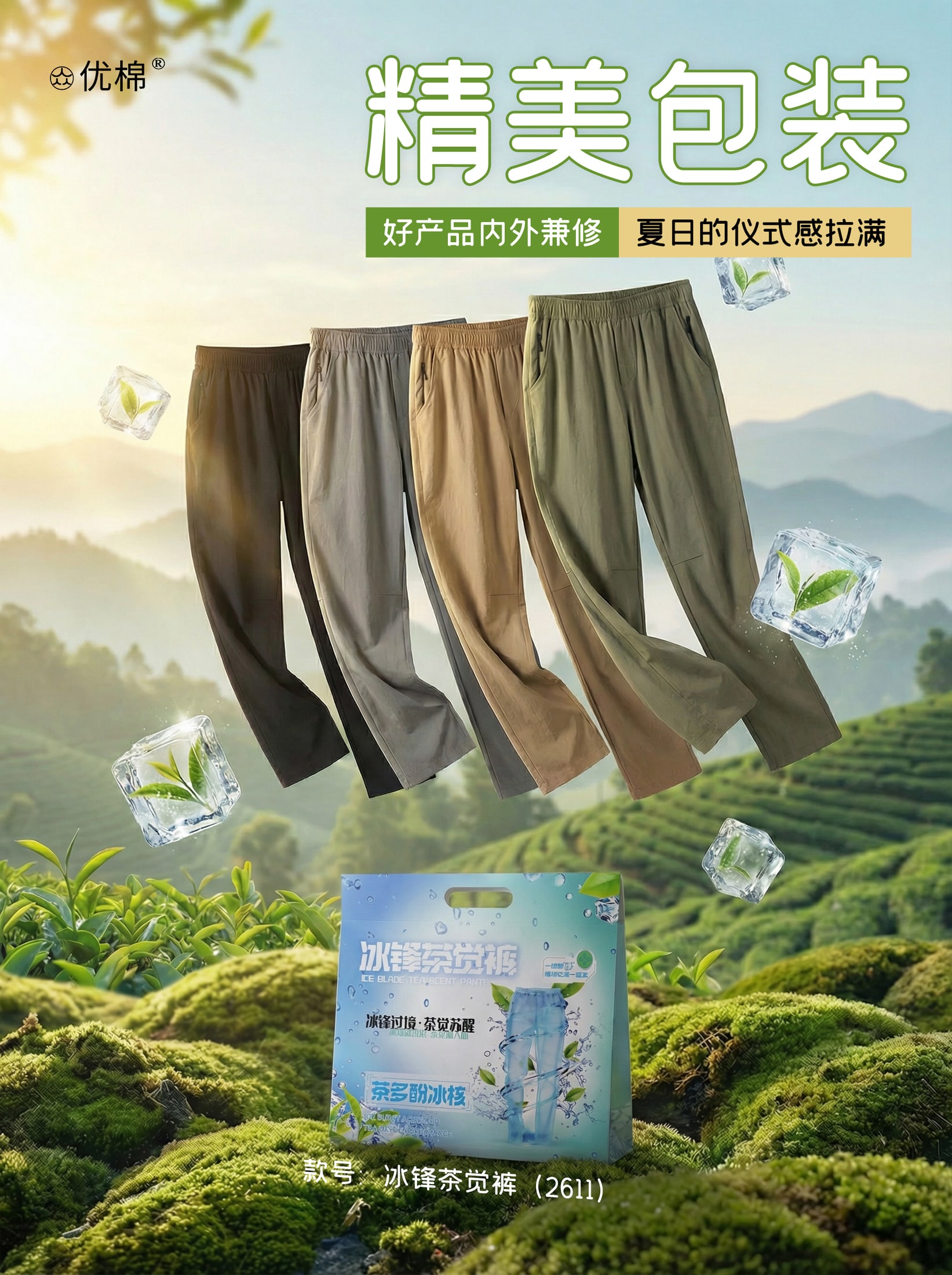 O899｜冰感轻薄弹力宽腿裤